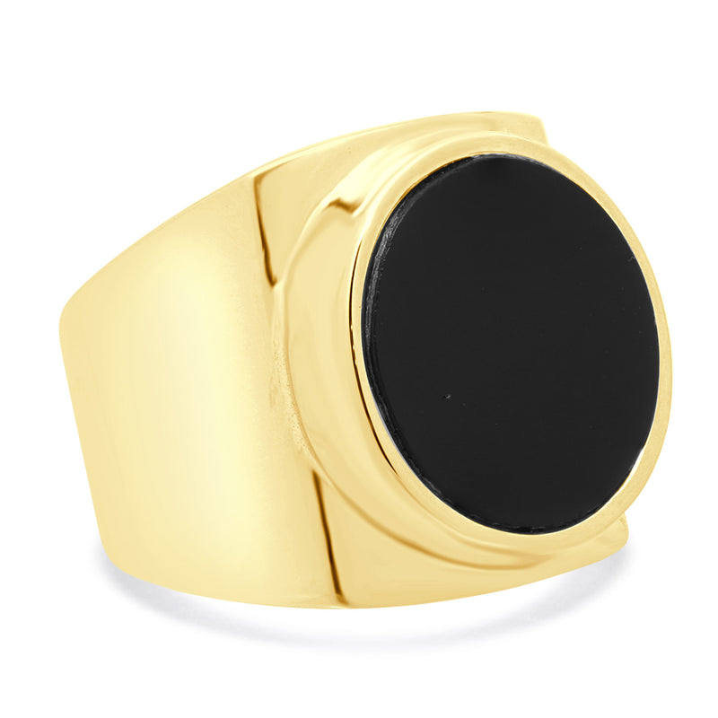 14 Karat Yellow Gold Onyx Ring
