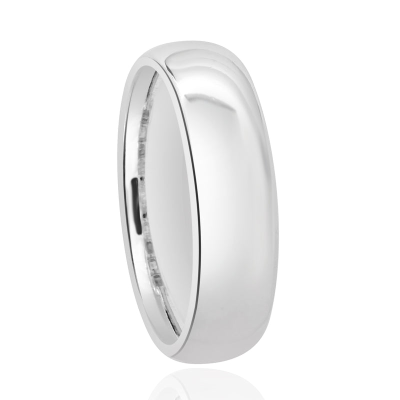 14 Karat White Gold 6MM Comfort Fit Band