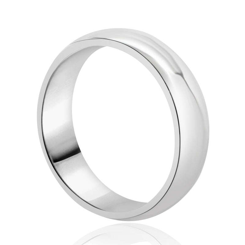 14 Karat White Gold 6MM Comfort Fit Band