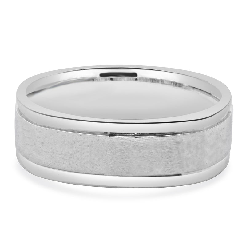 14 Karat White Gold 7MM Square Band