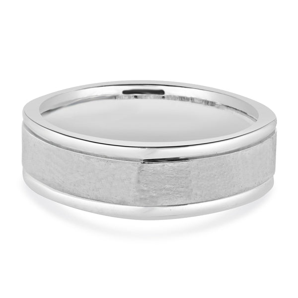 14 Karat White Gold 7MM Square Band