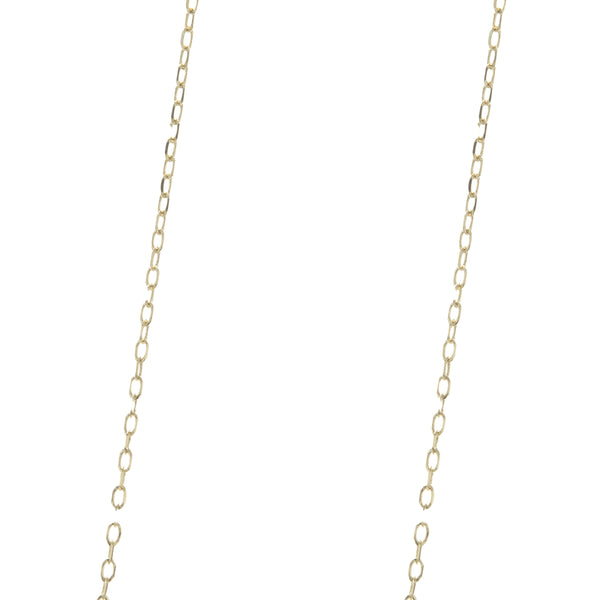 14 Karat Yellow Gold Diamond Cut Smile Necklace