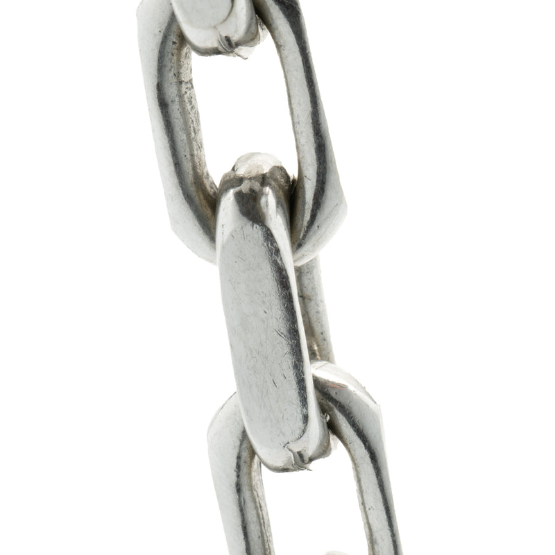 14 Karat White Gold Oval Link Chain Necklace
