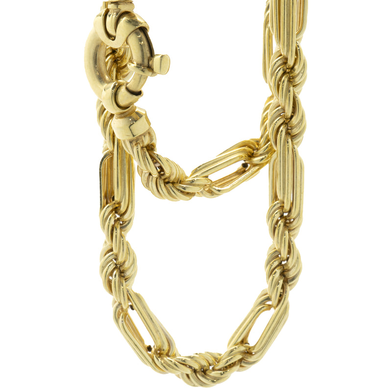 14 Karat Yellow Gold Figarope Chain Necklace