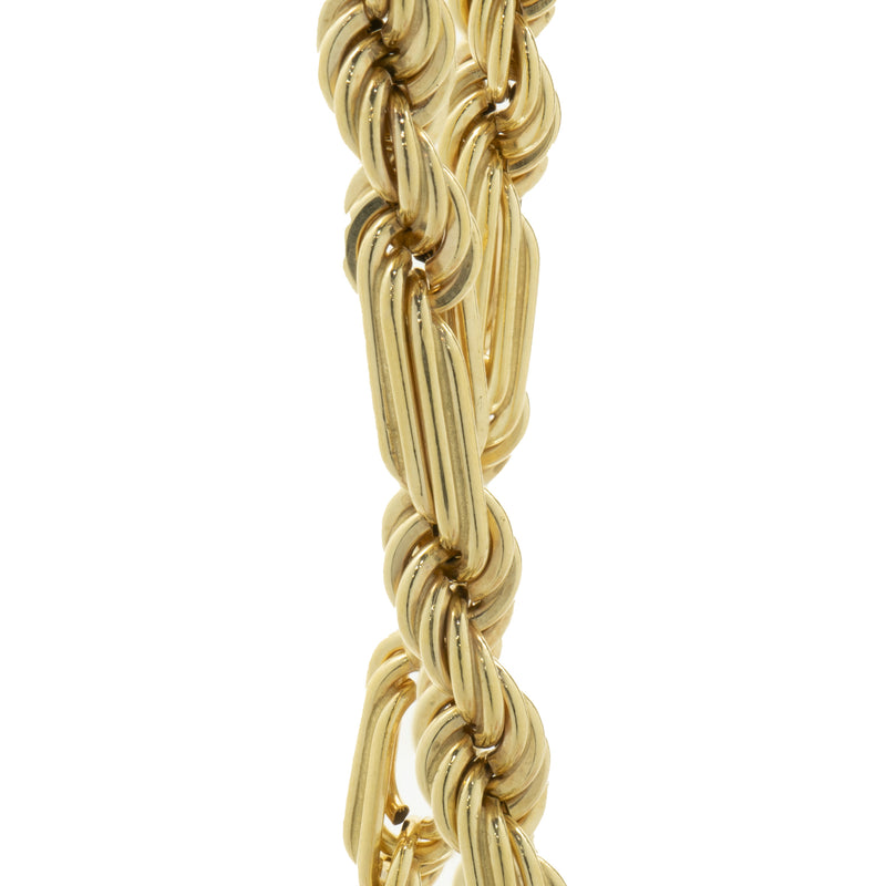 14 Karat Yellow Gold Figarope Chain Necklace