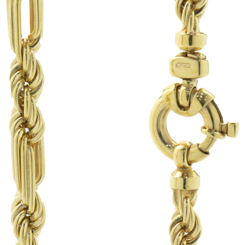14 Karat Yellow Gold Figarope Chain Necklace