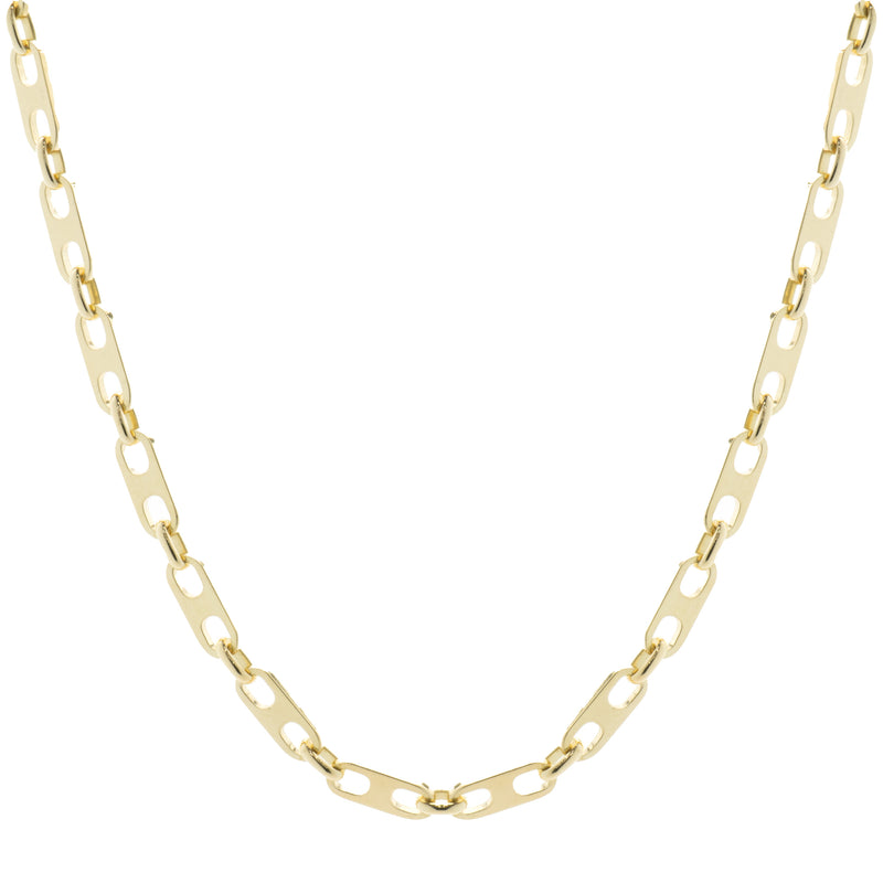 18 Karat Yellow Gold Fancy Chain Link Necklace