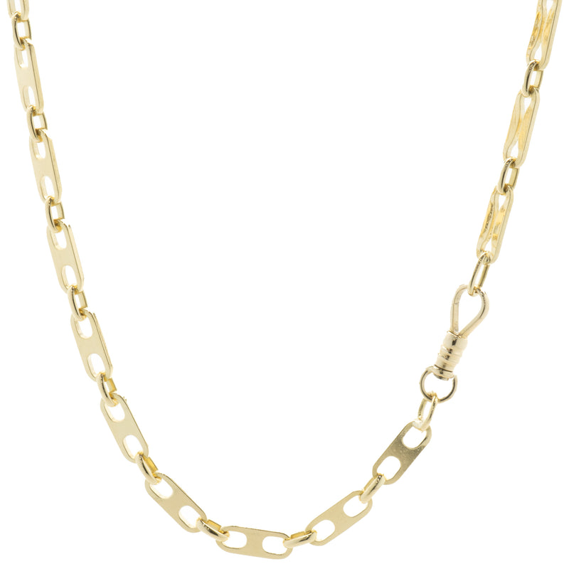 18 Karat Yellow Gold Fancy Chain Link Necklace