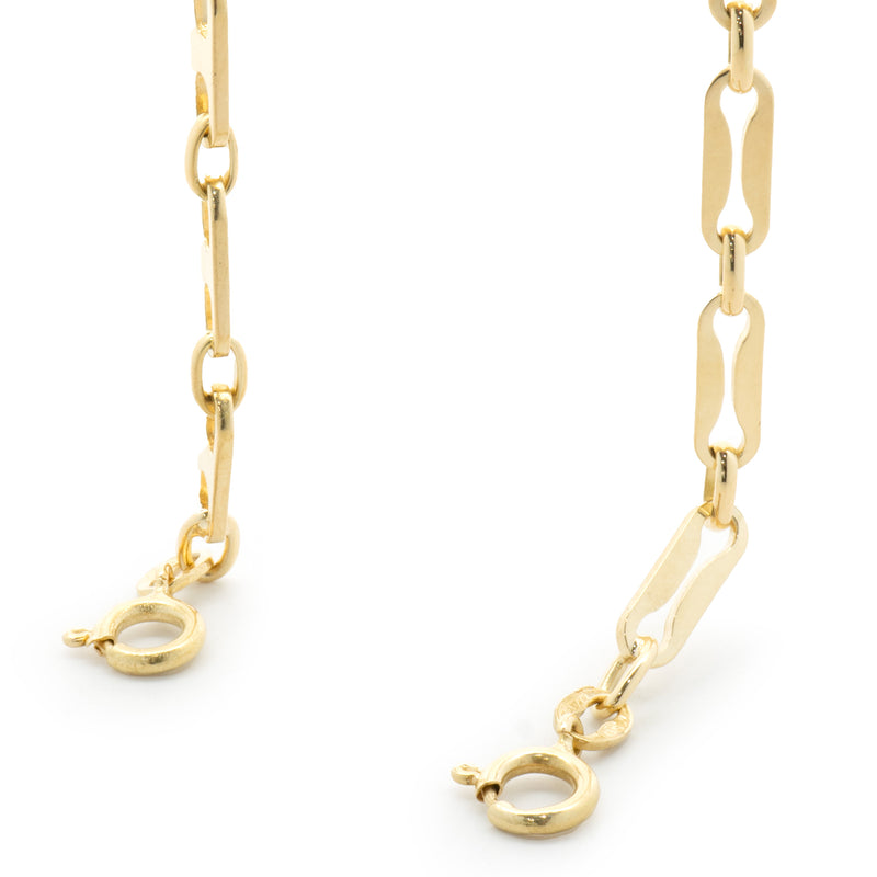18 Karat Yellow Gold Fancy Chain Link Necklace