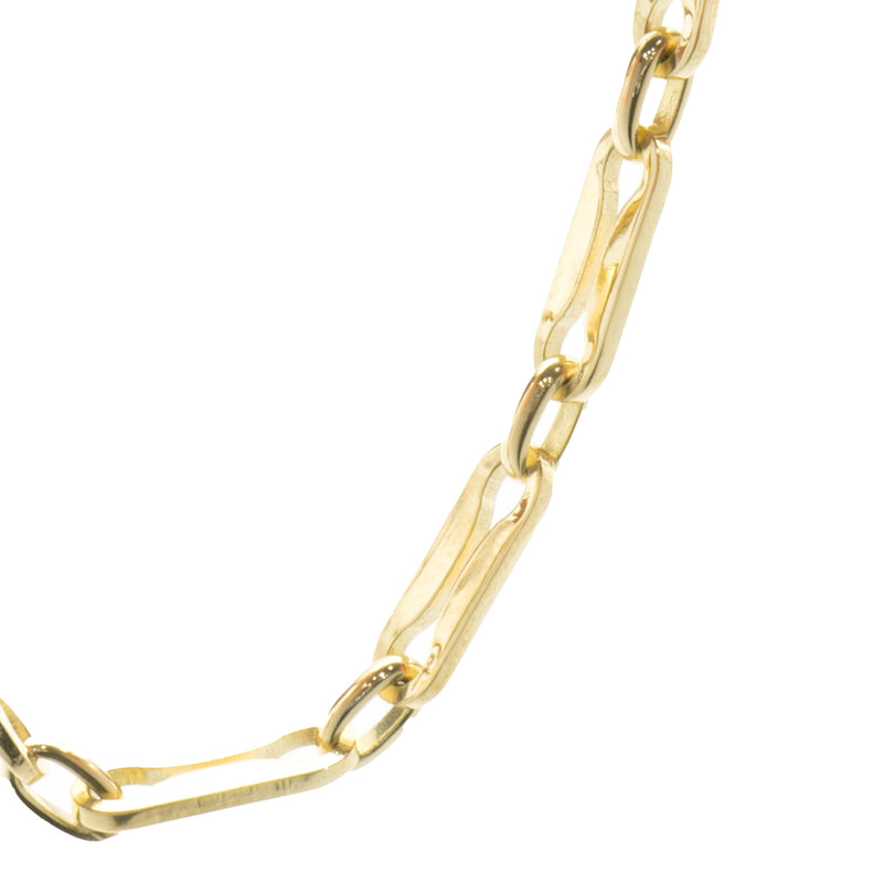 18 Karat Yellow Gold Fancy Chain Link Necklace