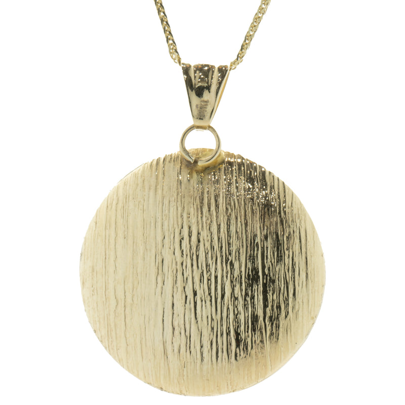 14 Karat Yellow & White Gold Snowflake Circle Necklace
