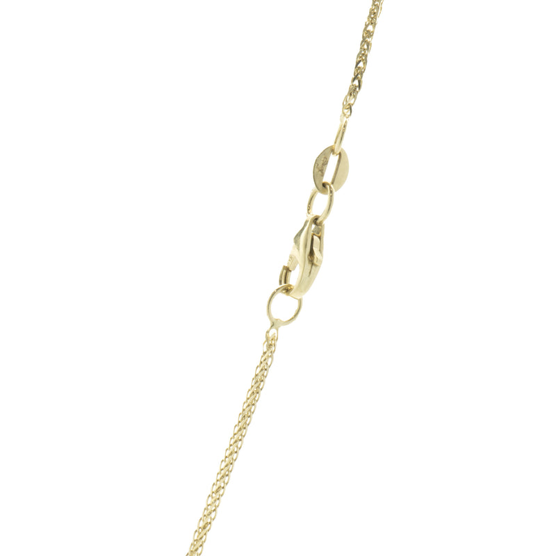 14 Karat Yellow & White Gold Snowflake Circle Necklace