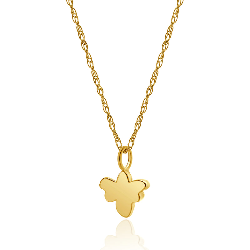 14 Karat Yellow Gold Bee Charm Necklace