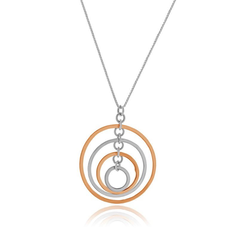 14 Karat Yellow & White Gold Multi Circle Necklace