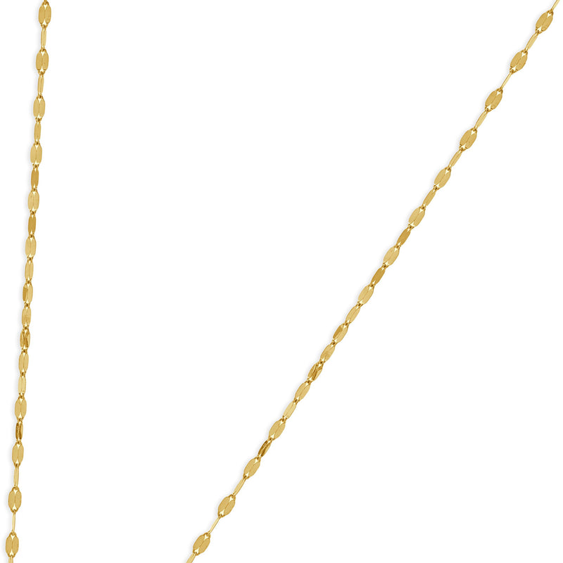 14 Karat Yellow Gold Butterfly Mirror Chain Necklace