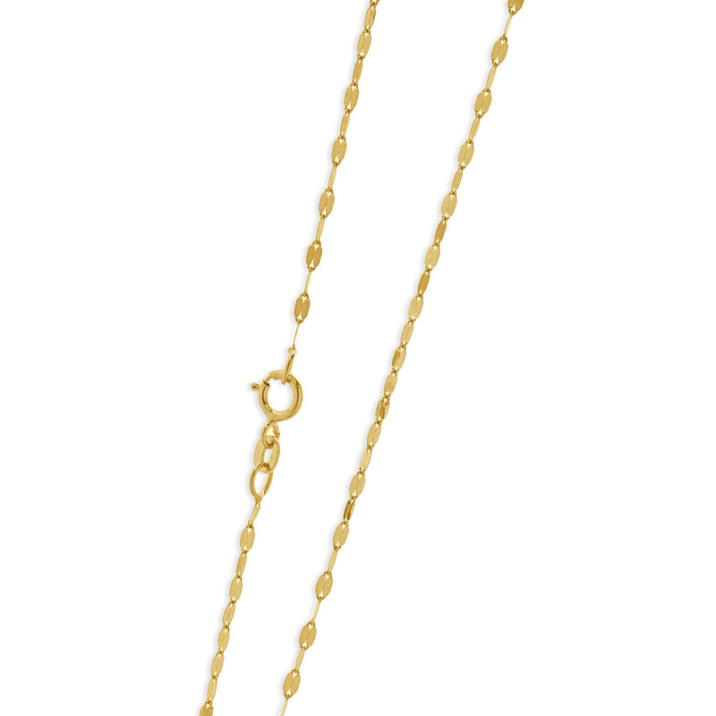 14 Karat Yellow Gold Butterfly Mirror Chain Necklace