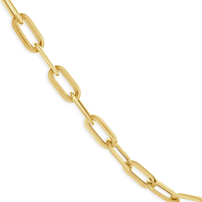 14 Karat Yellow Gold Oval Paperclip Link Necklace