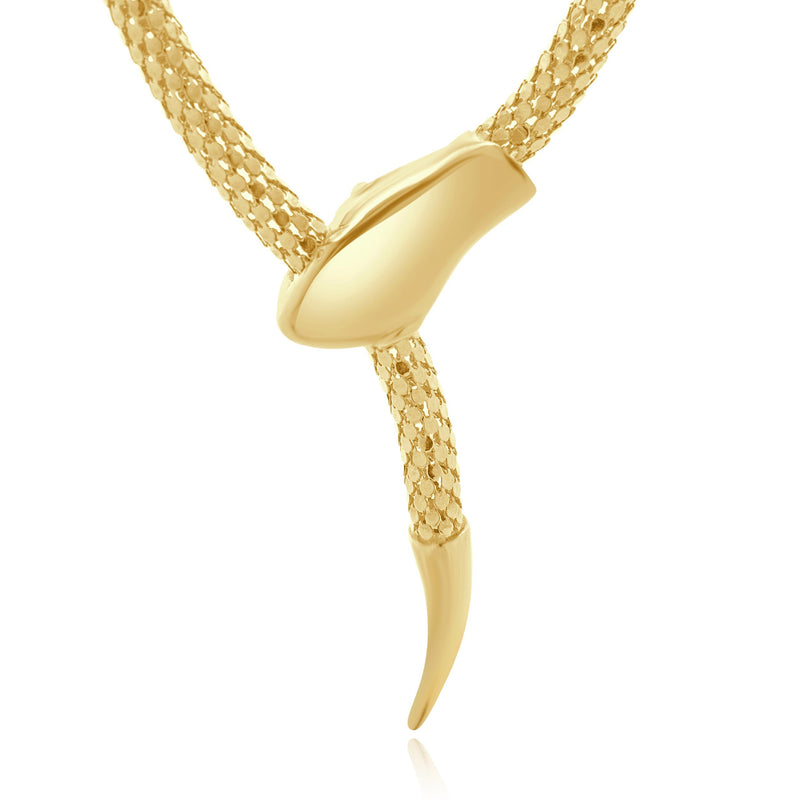 14 Karat Yellow Gold Adjustable Snake Necklace