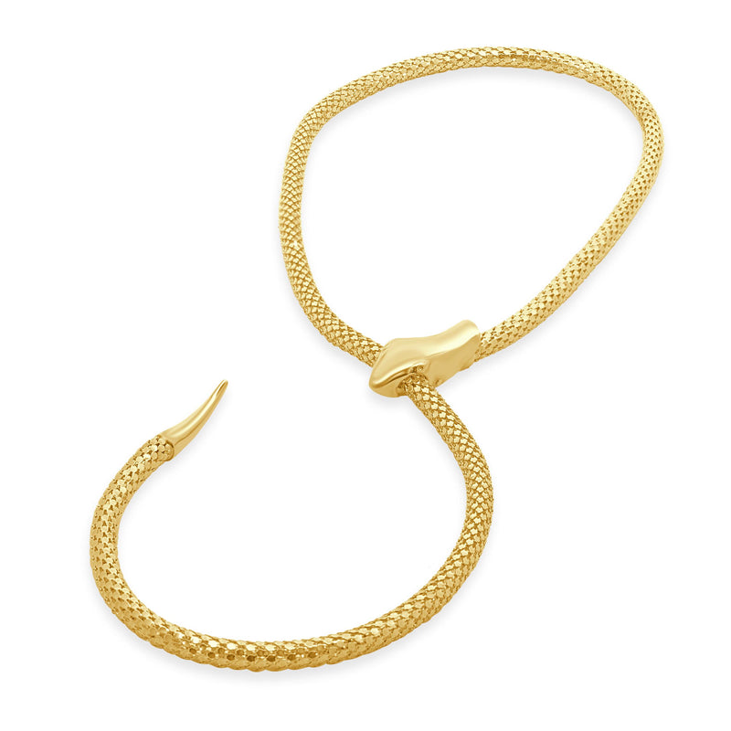 14 Karat Yellow Gold Adjustable Snake Necklace