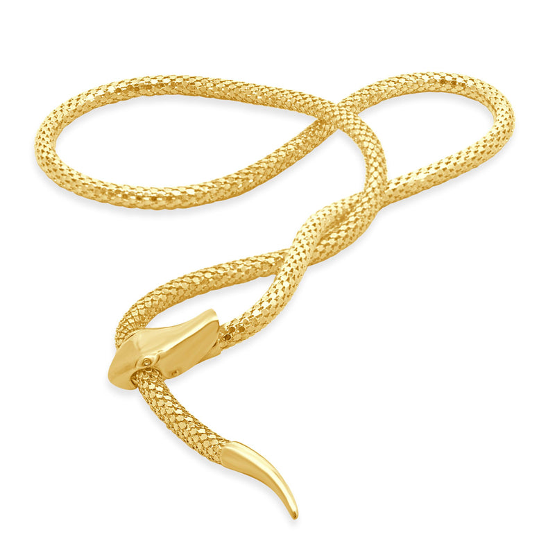 14 Karat Yellow Gold Adjustable Snake Necklace