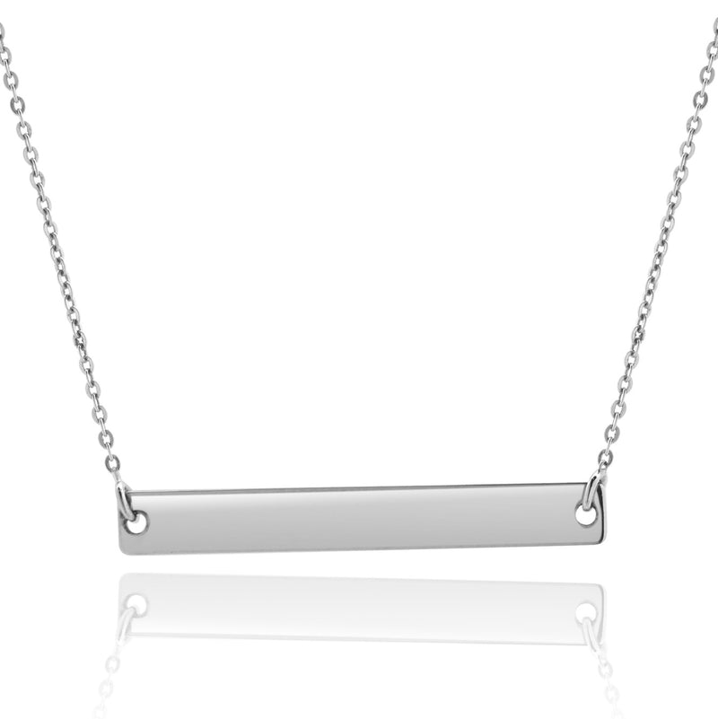 14 Karat White Gold Horizontal Bar Necklace