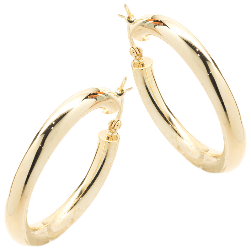 14 Karat Yellow Gold 30MM Hoop Earrings
