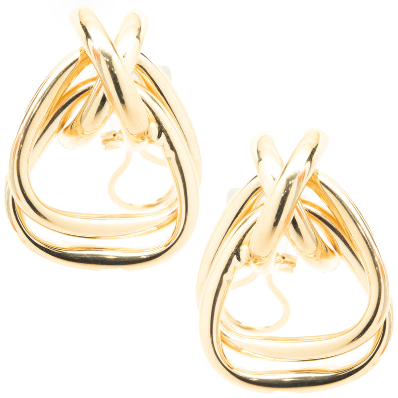14 Karat Yellow Gold X Drop Earrings