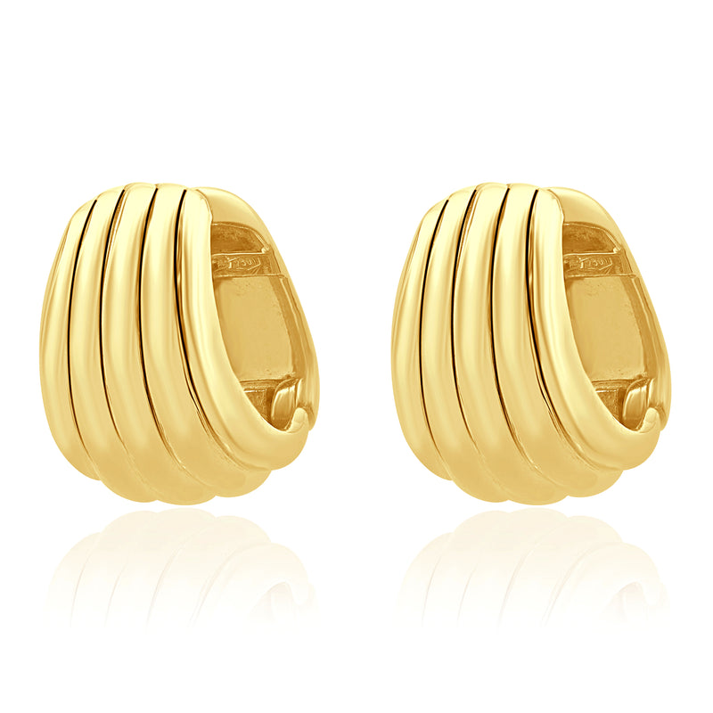 18 Karat Yellow Gold Shell Earrings