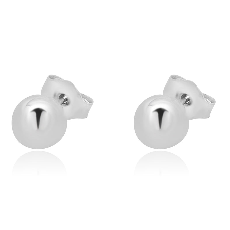 14 Karat White Gold Ball Stud Earrings