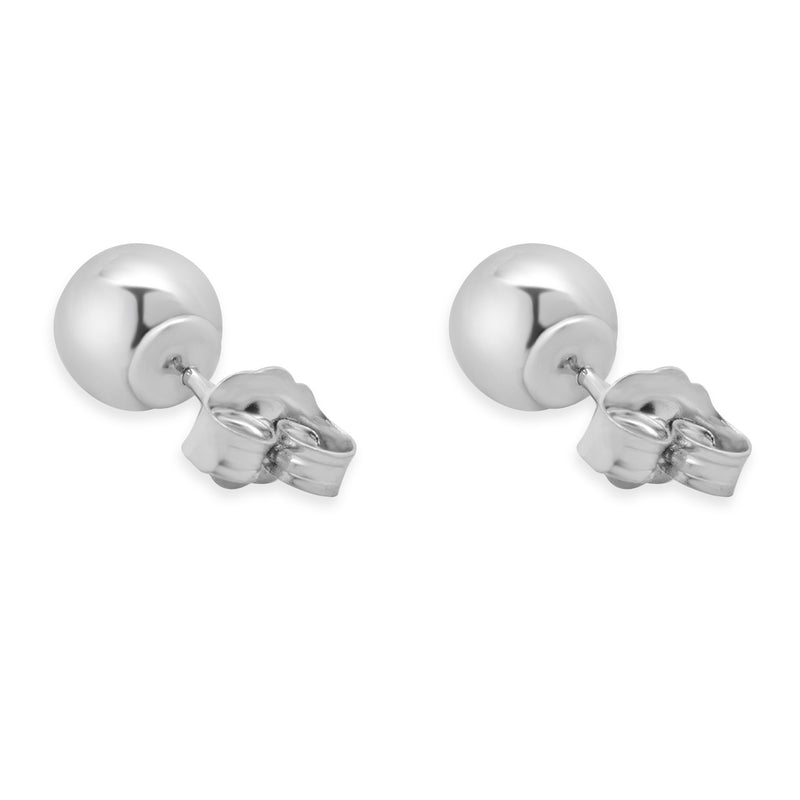 14 Karat White Gold Ball Stud Earrings