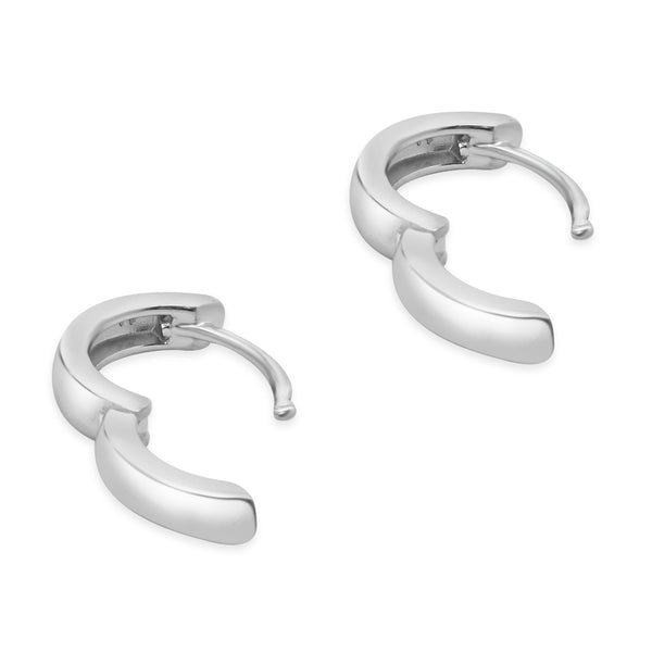 14 Karat White Gold 11mm Huggie Earrings
