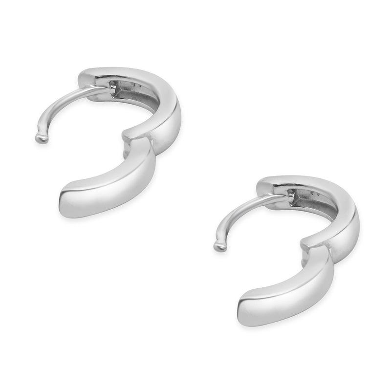 14 Karat White Gold 11mm Huggie Earrings