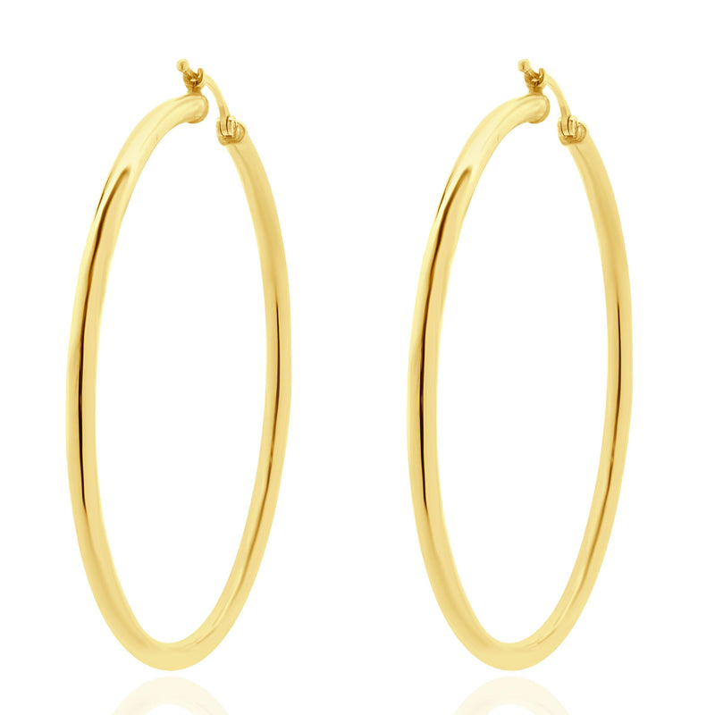 14 Karat Yellow Gold 50MM Hoop Earrings