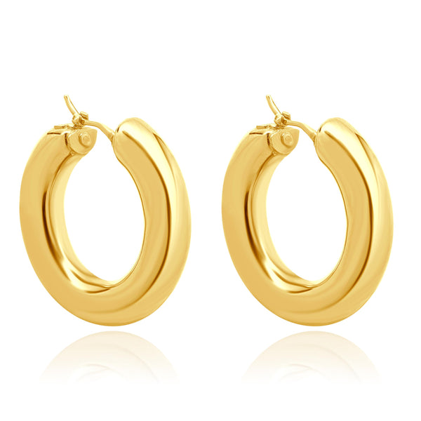 14 Karat Yellow Gold 30MM Hoop Earrings
