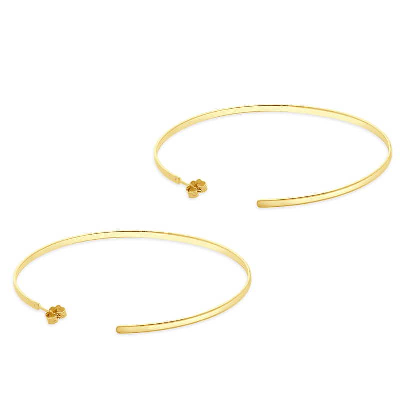 14 Karat Yellow Gold Large Sunrise Hoop Earrings