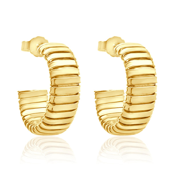 18 Karat Yellow Gold Tubagas Hoop Earrings