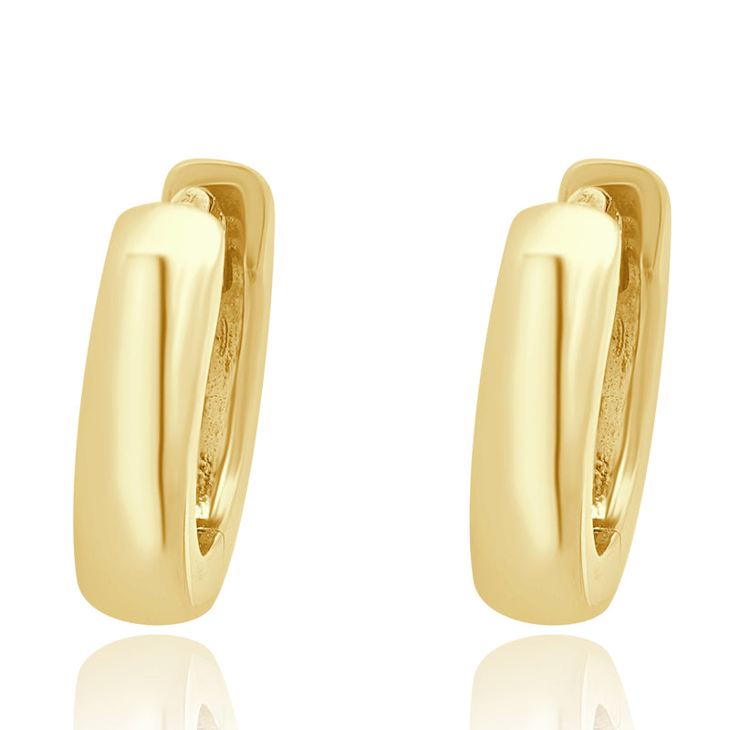 14 Karat Yellow Gold Small Hoop Huggie Earrings