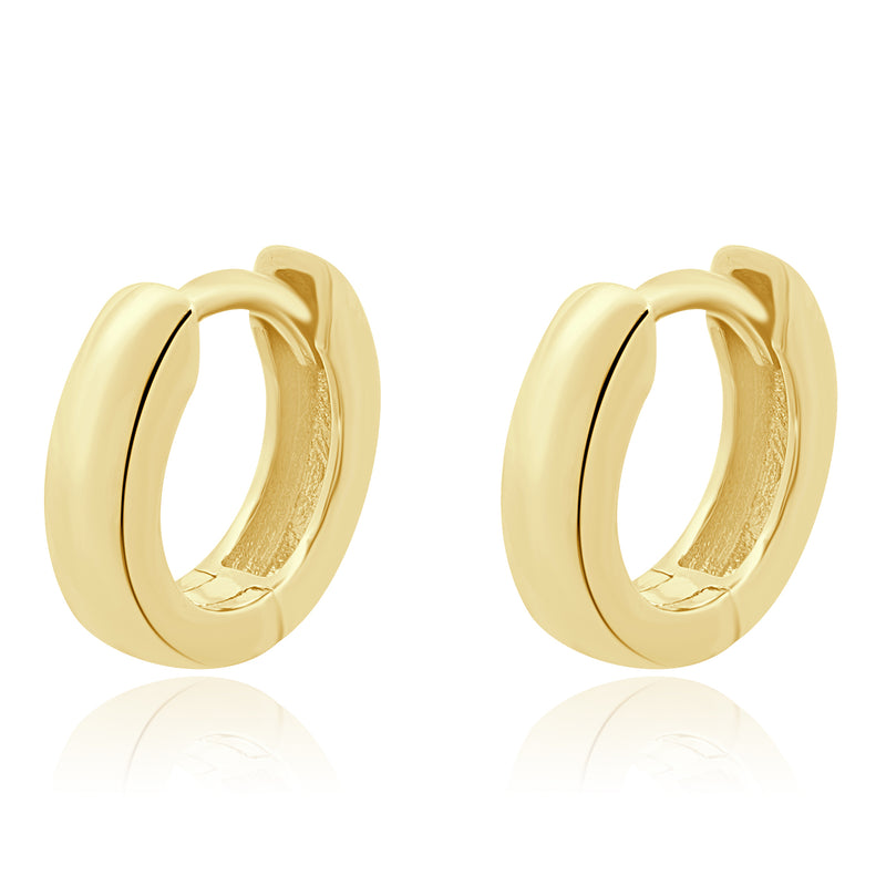 14 Karat Yellow Gold Small Hoop Huggie Earrings
