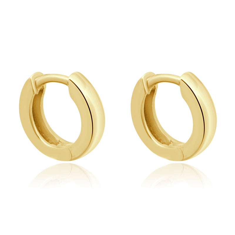 14 Karat Yellow Gold Small Hoop Huggie Earrings