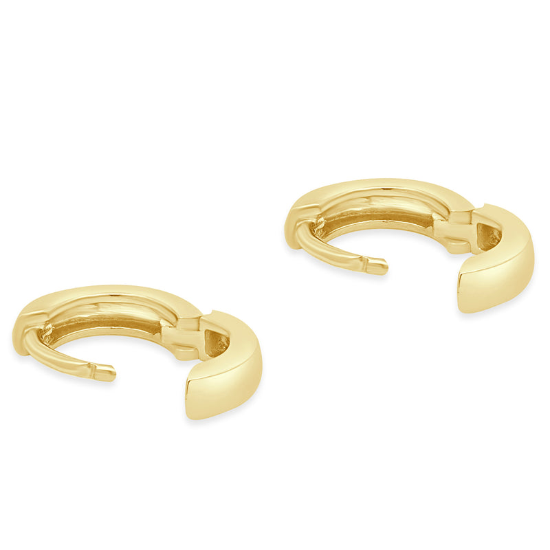 14 Karat Yellow Gold Small Hoop Huggie Earrings