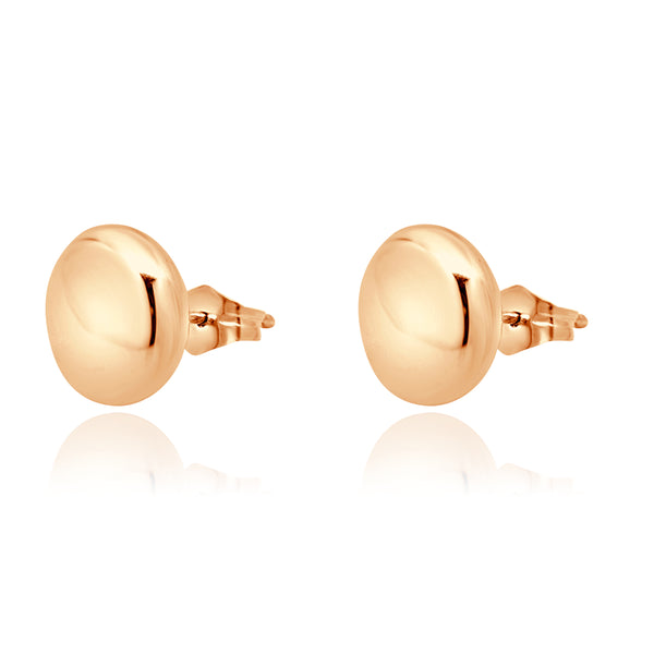 14 Karat Rose Gold Button Earrings
