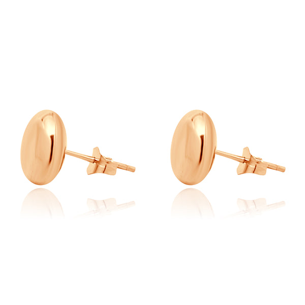 14 Karat Rose Gold Button Earrings