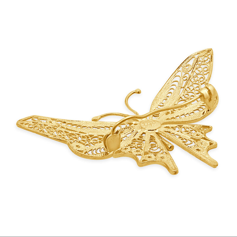 14 Karat yellow Gold Butterfly Pin