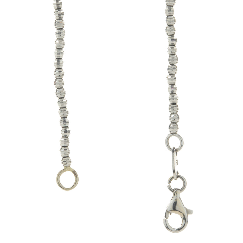 14 Karat White Gold 3MM Diamond Cut Ball Chain