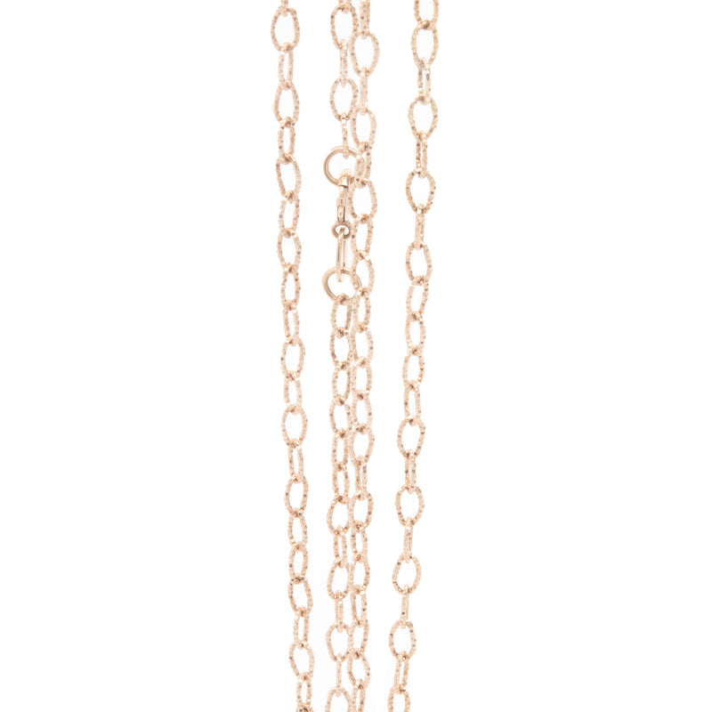 14 Karat Rose Gold Diamond Cut Oval Link Chain Necklace