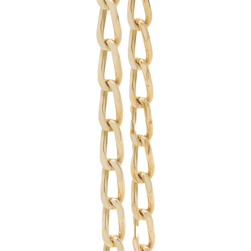 18 Karat Yellow Gold Oval Cuban Link Chain Necklace
