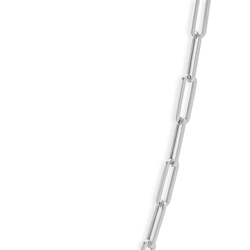 14 Karat White Gold Paperclip Chain Necklace