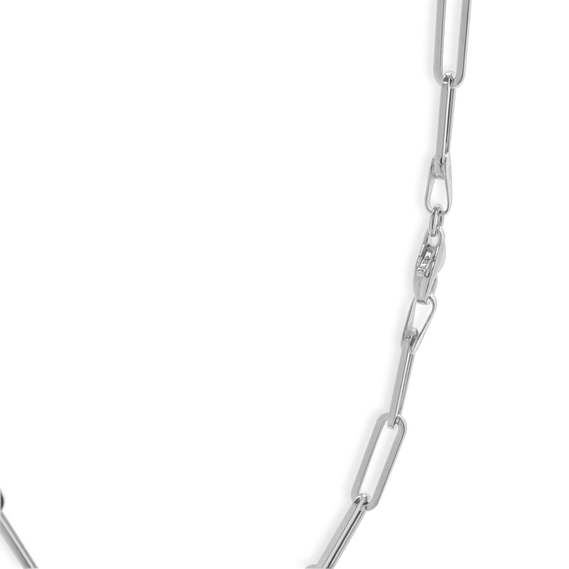 14 Karat White Gold Paperclip Chain Necklace