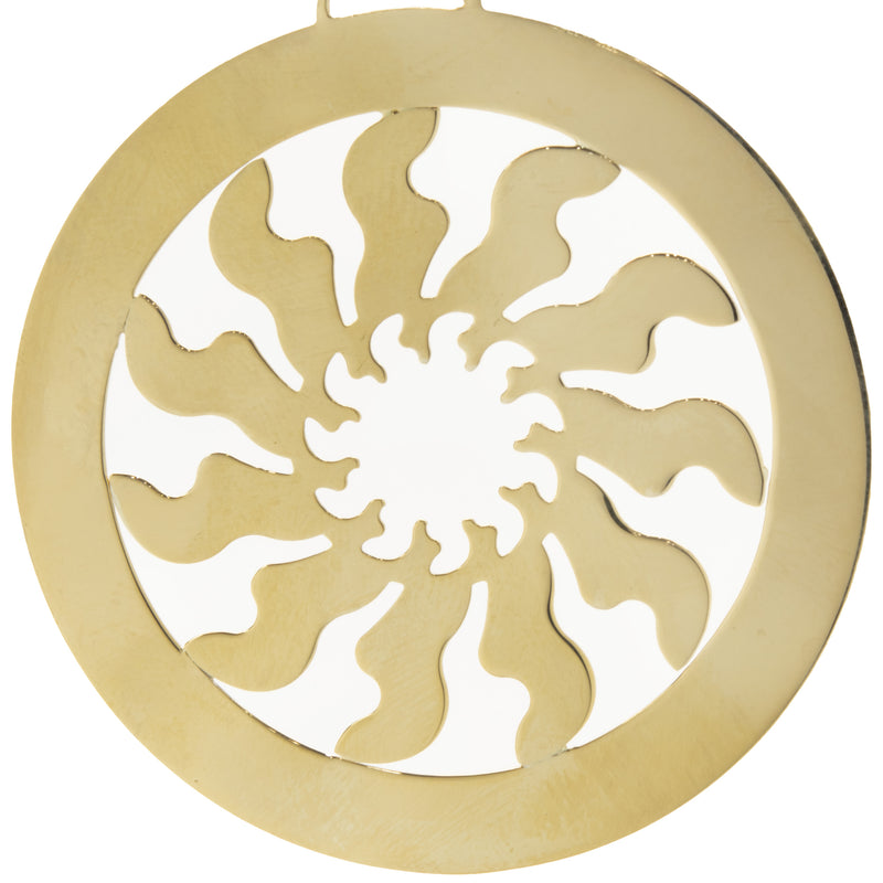 18 Karat Yellow Gold Sun Cutout Medallion Pendant