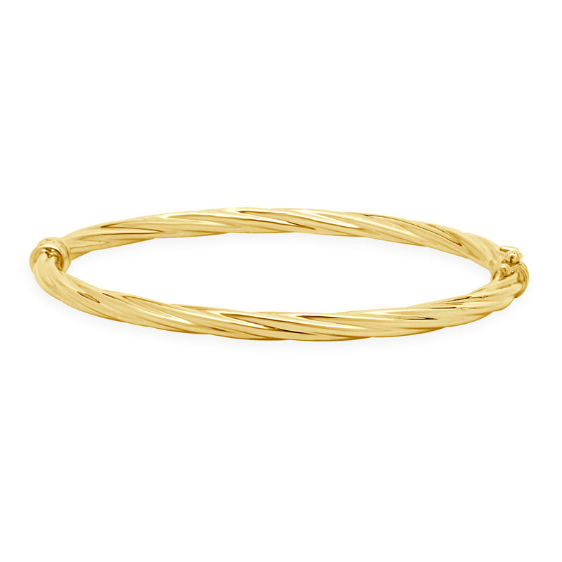 14 Karat Yellow Gold Twisted Bangle Bracelet